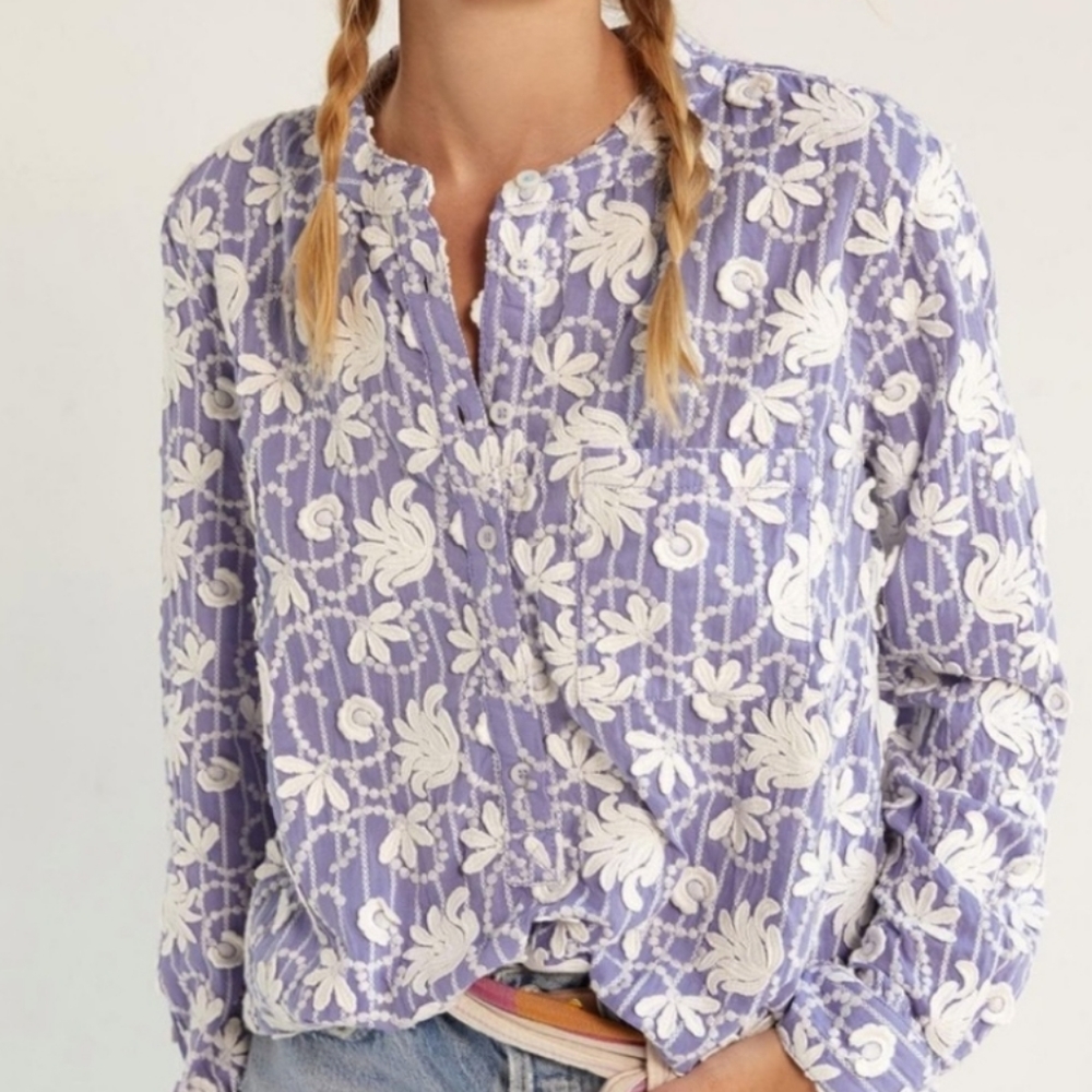 Anthropologie Pilcro The Whitney Trapeze Buttondown